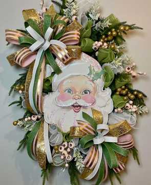 Elegant Pastel Santa Wreath