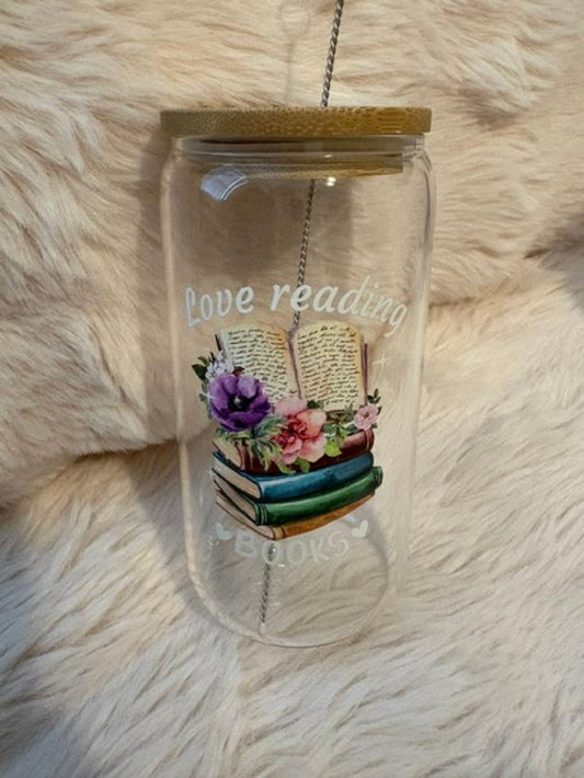 16 oz Book Lover Glass Tumbler