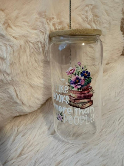 16 oz Book Lover Glass Tumbler