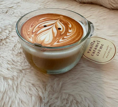 Coffee Cappuccino Scented Glass Candle