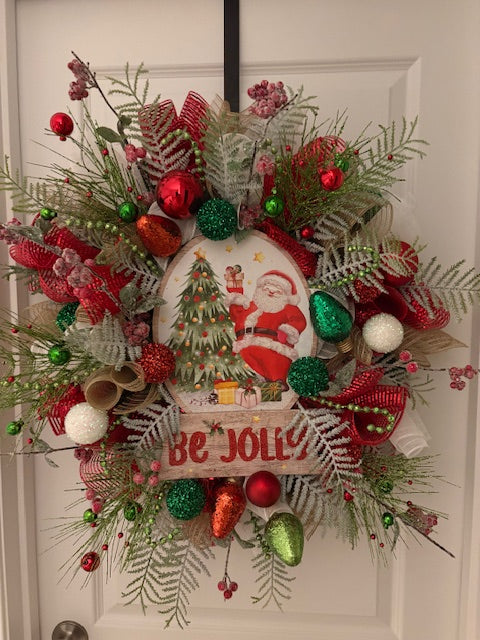Be Jolly Santa Christmas Wreath